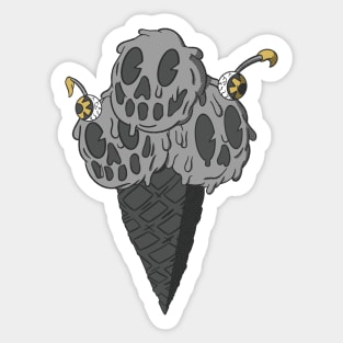 Old School Ice Scream (Gray) Sticker